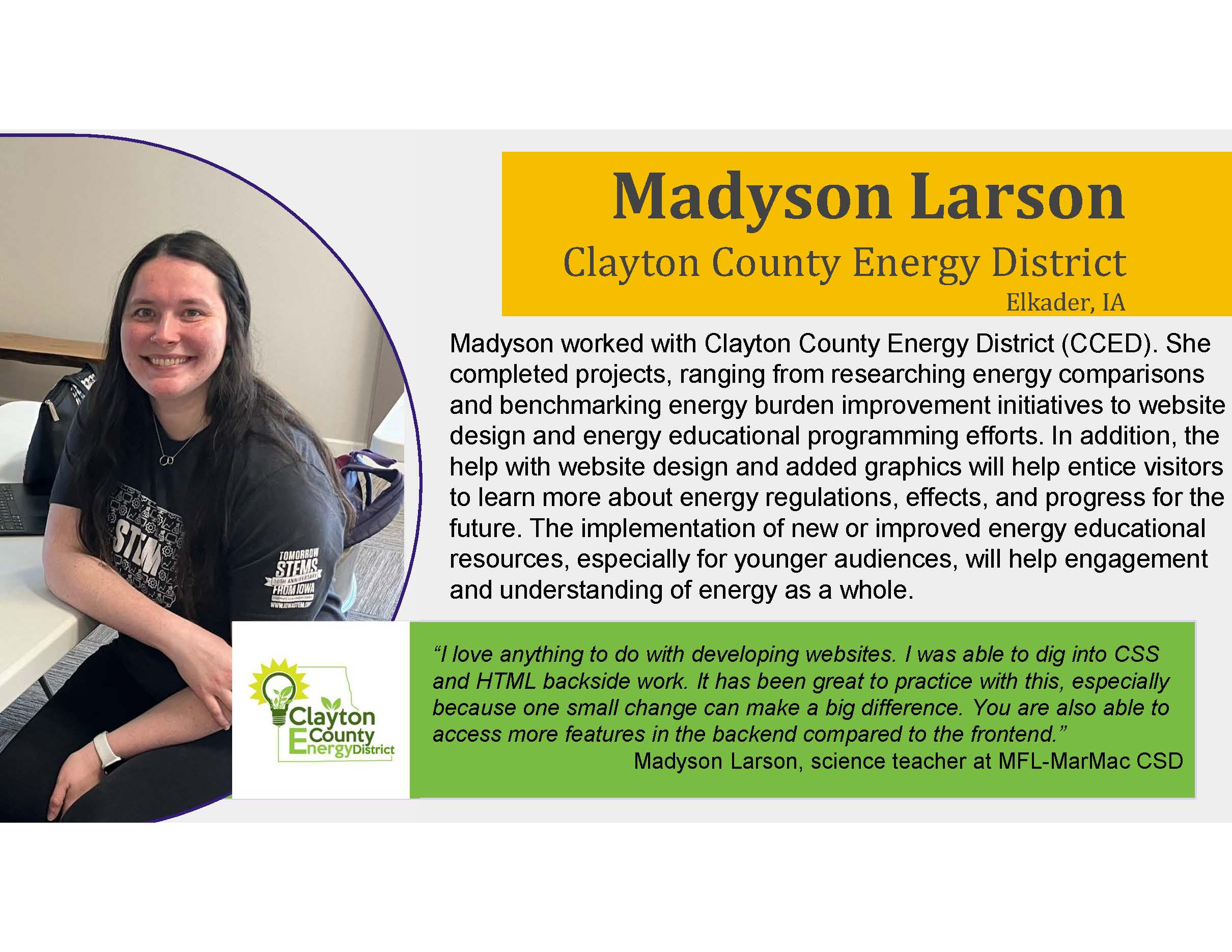 Madyson Larson Teacher Externship