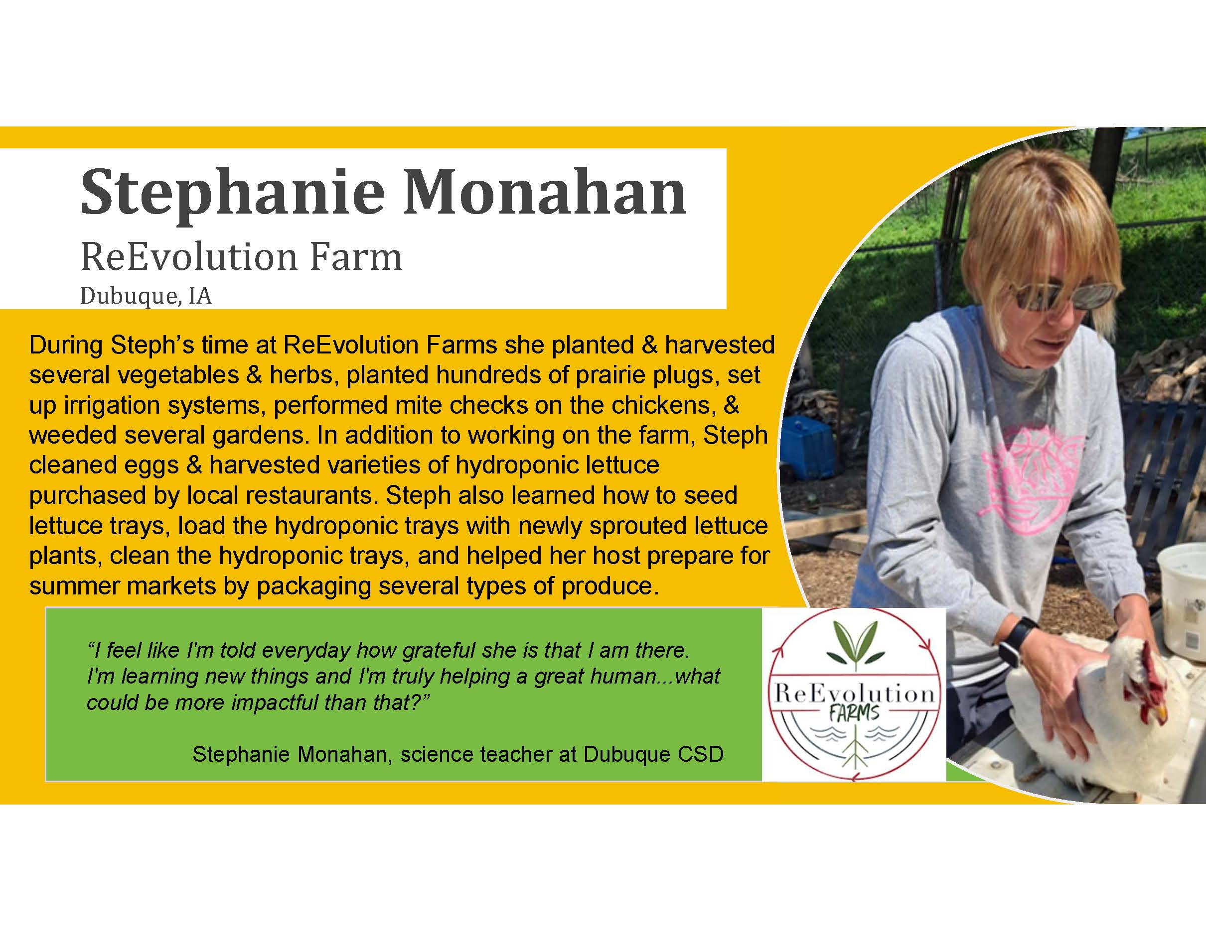 Stephanie Monahan Teacher Externship